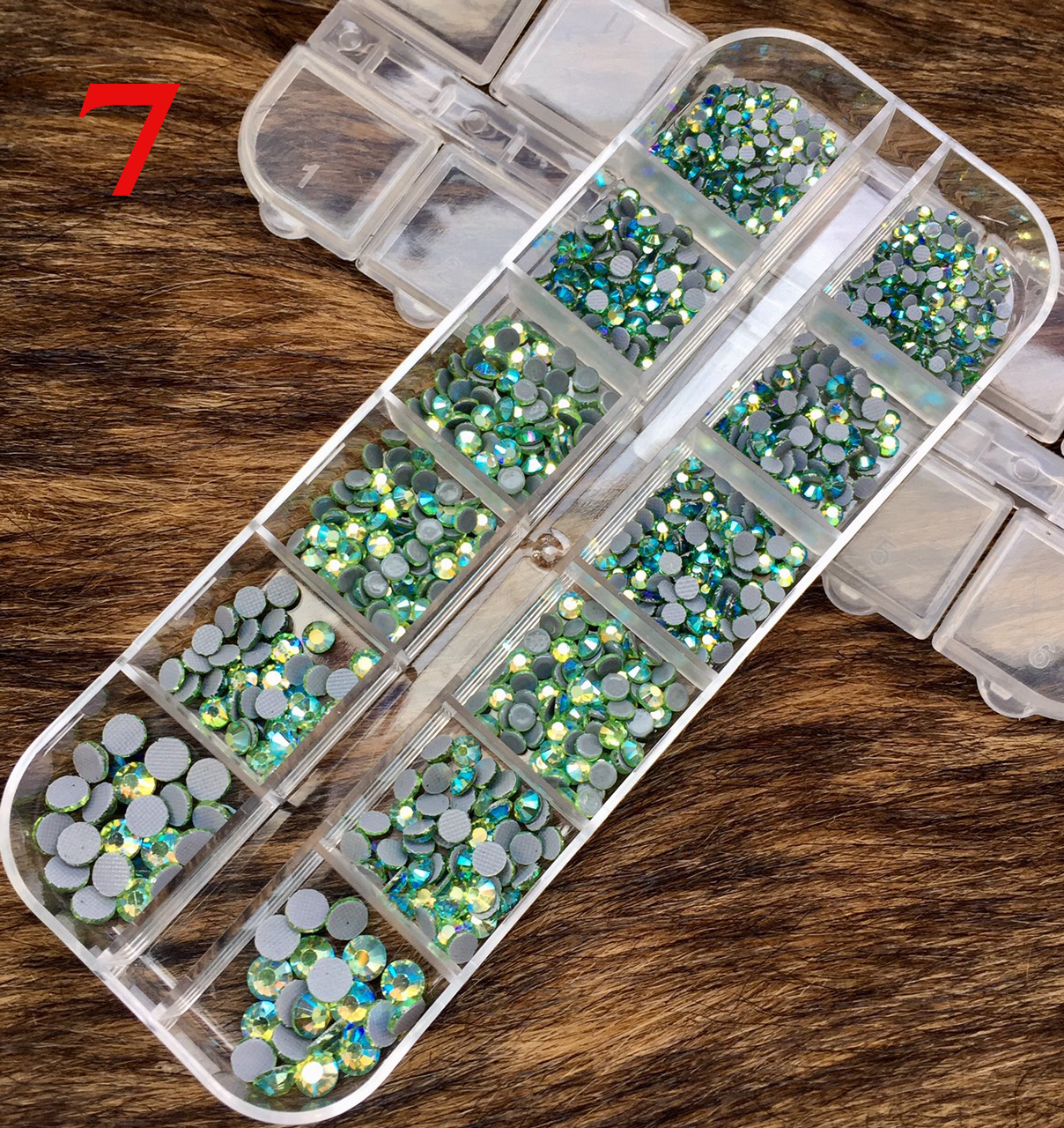 Đá chân keo khay màu 07 trang trí móng làm nail