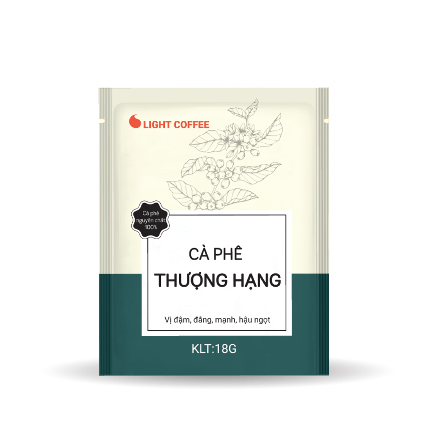 Cà phê Thượng hạng pha phin Light Coffee túi giấy tiện lợi - Túi 18g