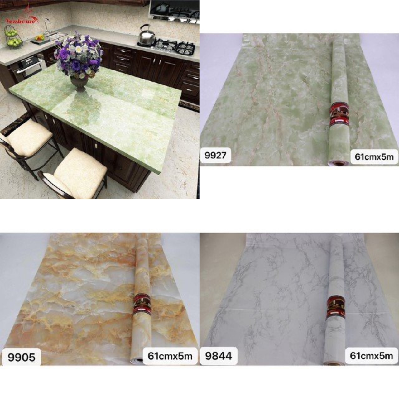 giấy dán tường sẵn keo mẫu đá (61cm x 5m / cuộn)