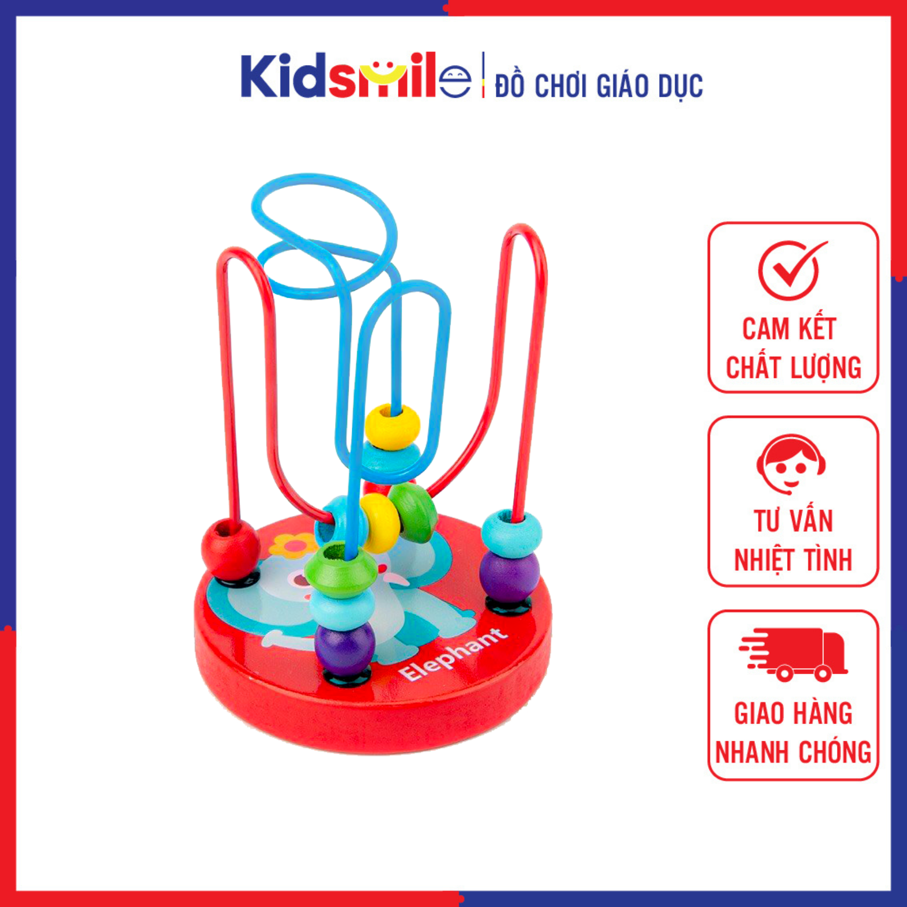Đồ chơi trẻ em luồn hạt bằng gỗ giúp phát triển kỹ năng vận đông tinh, kích thích phát triển trí não cho bé gái và trai từ 0 đến 3 tuổi
