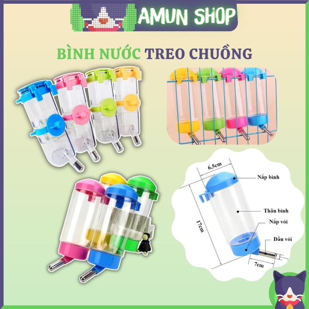 Bình nước gắn chuồng thú cưng có nút vặn, bình nước treo chuồng tự động 450ml