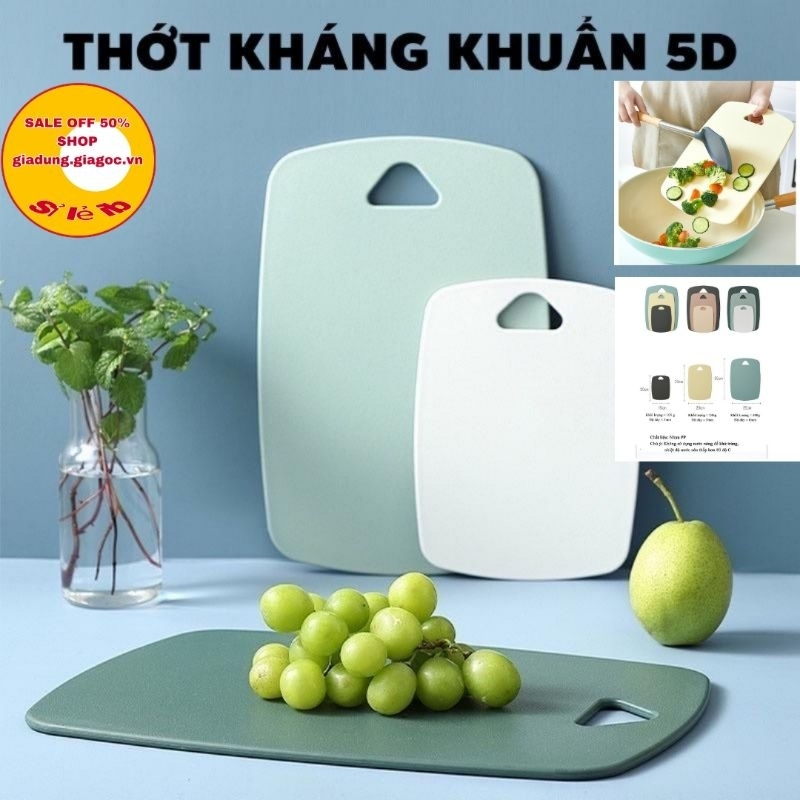 Thớt nhựa kháng khuẩn 5d , sét 3 cái , hàng việt nam.