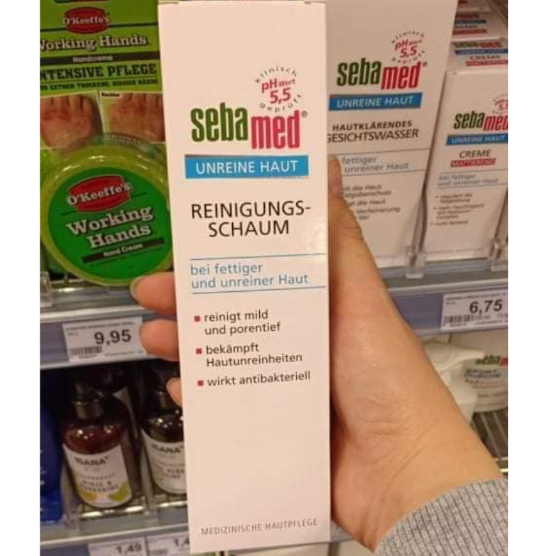 Sebamed ph5.5 sửa rửa mặt tạo bọt kháng khuẩn 150ml
