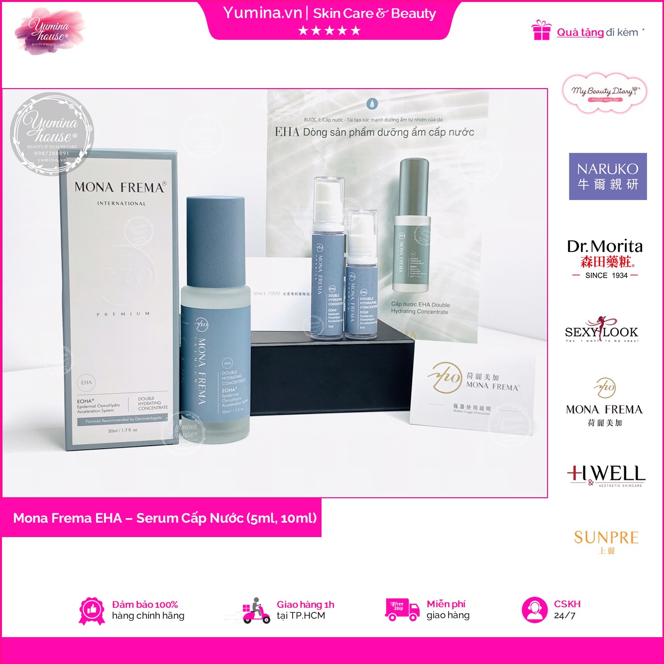 Serum Mona Frema EHA - Tinh chất cấp nước cao độ