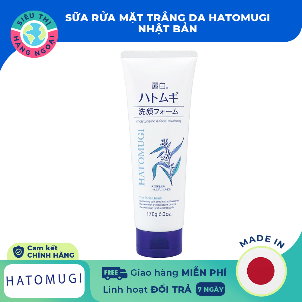 [HCM]Sữa rửa mặt trắng da Hatomugi [Trắng Da Sạch Mụn Ẩm Da Mặt Chống Lão Hóa] Hàng Nhật (được bán bởi Siêu Thị Hàng Ngoại)