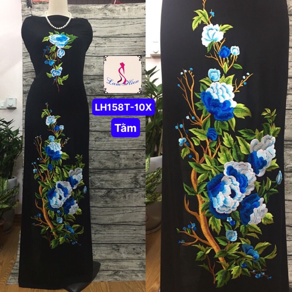 Vải áo dài tằm ý thêu cao cấp LH158T