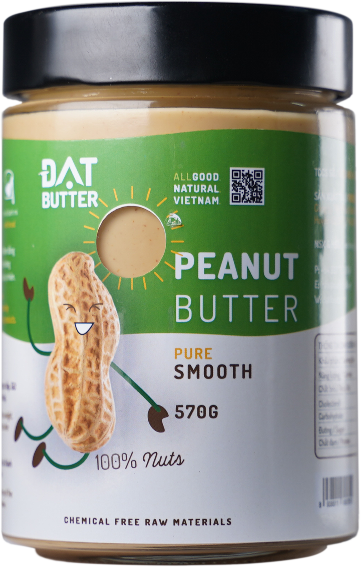 Bơ đậu phộng nguyên chất xay mịn không đường Đạt Butter 500g