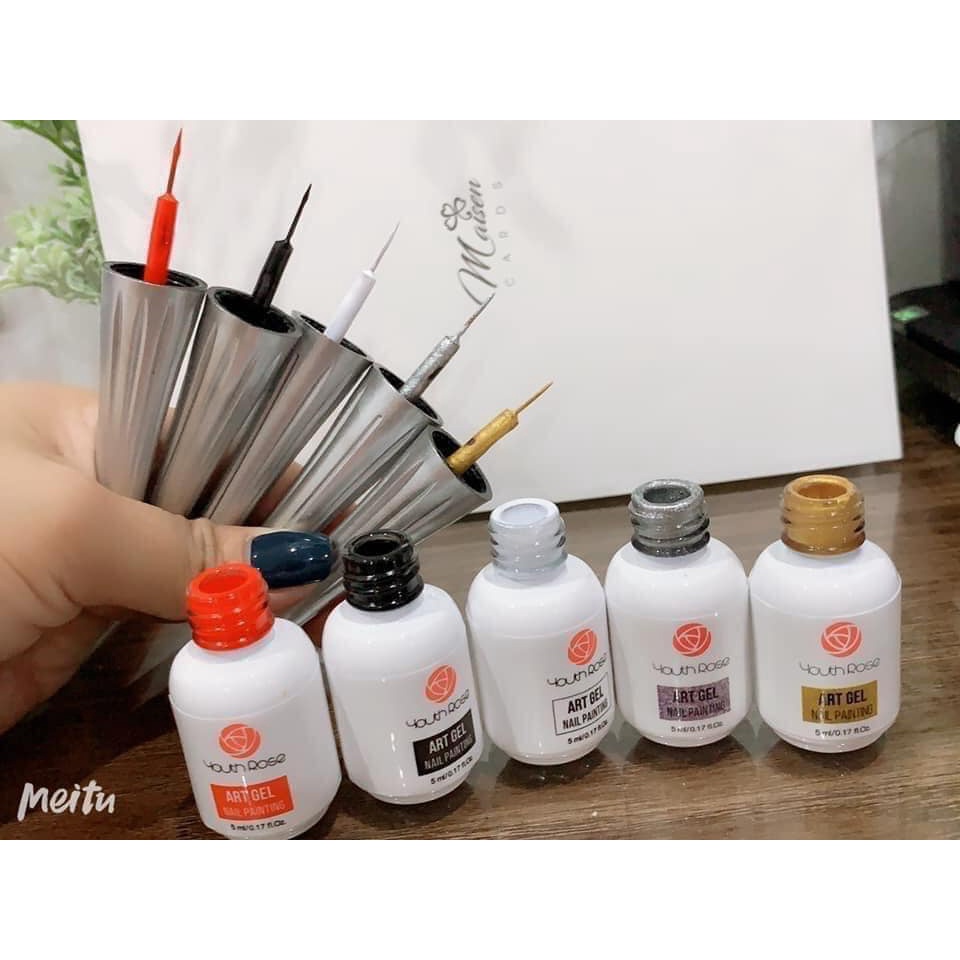 Cọ nét hoa hồng làm móng tách lẻ màu