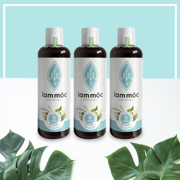 Dầu gội bồ kết lam mộc - combo 3 dầu gội nhờn 250ml