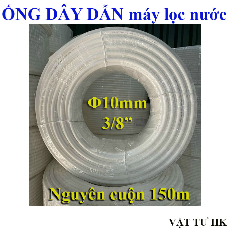 Cuộn dây dẫn nước, ống nước, dây máy lọc nước phi 10mm Nguyên 1 cuộn 150m RO phun sương 10 hàng Tốt