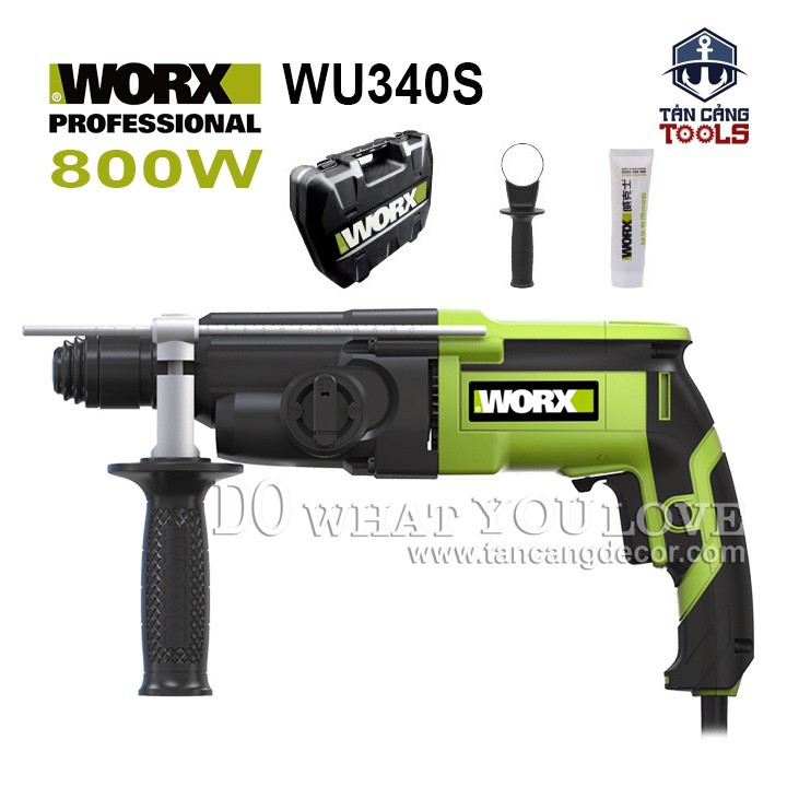Máy khoan búa 3 chế độ 800w worx wu340s