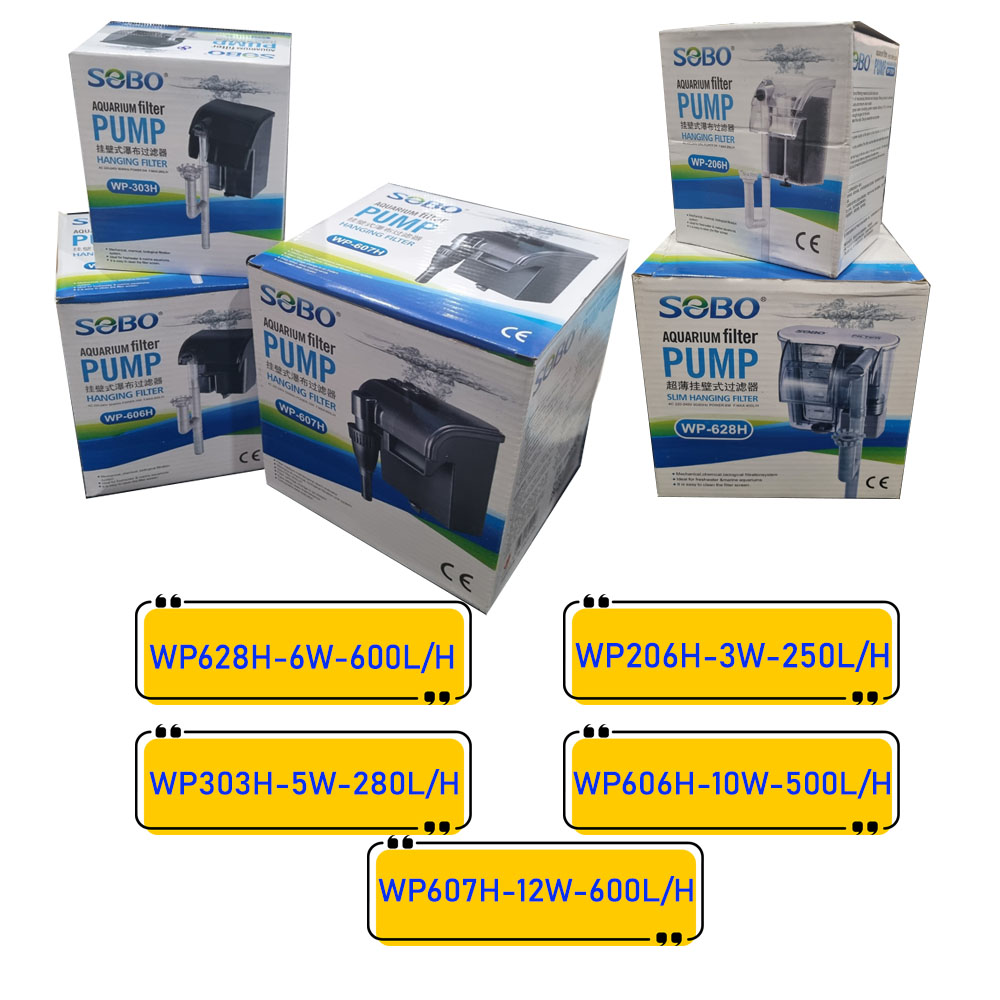 Máy lọc thác bể cá sobo 203h/ 206h/ 303h/ 606h/ 607h/ 108h/ 208h/ 308h/ 408h/ 508h/628h