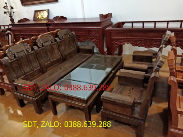 bộ bàn ghế phòng khách âu á cuốn thư gỗ mun đuôi công .