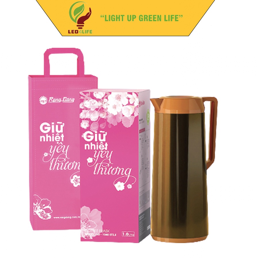 Phích đựng nước nóng 1 lít rạng đông,bình thuỷ pha cafe, model: rd 1040 st2.e