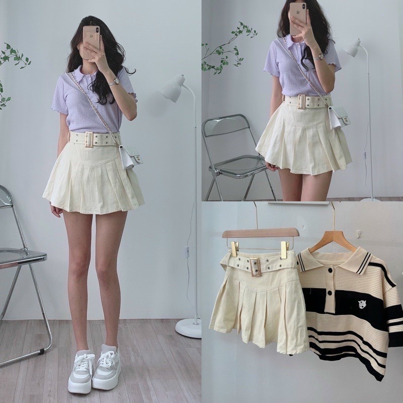 Chân váy xòe kềm nịt cá tính