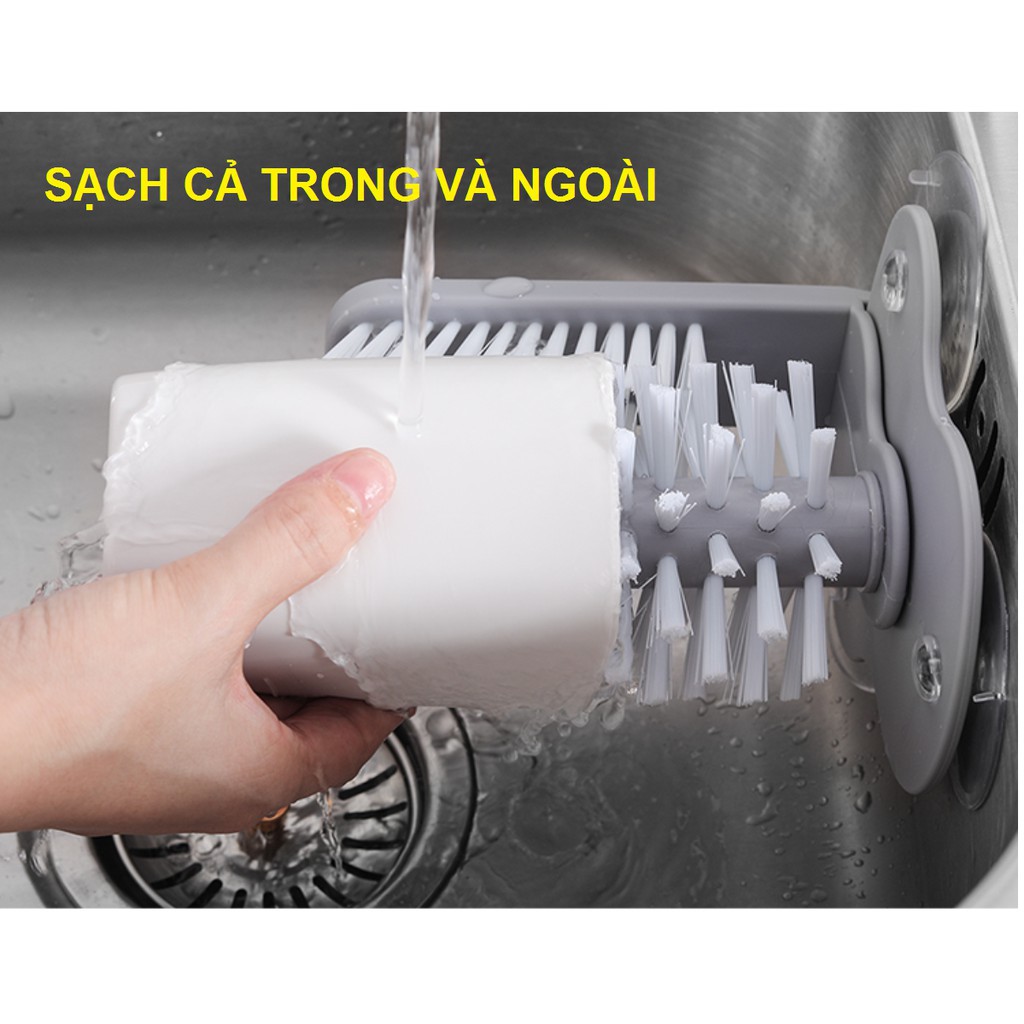 Dụng Cụ Chà Rửa Ly Đa Năng đế hít chân không cực chắc chắn,tiện lợi, nhanh chóng, máy rửa ly