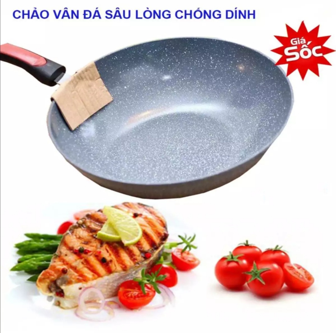 Chảo chống dính vân đá ceramic size 32cm.
