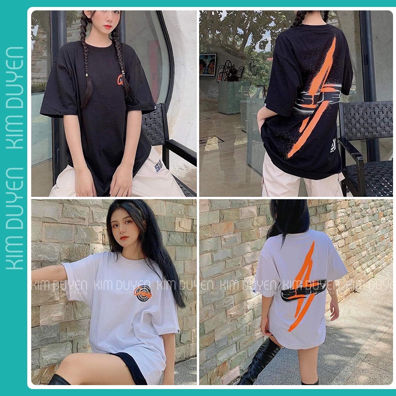 Áo thun s.we tia chớp - áo thun tay lỡ form rộng unisex 38-65kg nam nữ