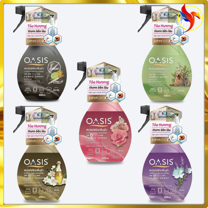 OASIS - Chai Xịt Diệt Khuẩn, Khử mùi 99%  400ml. Thương Hiệu Nhật Bản