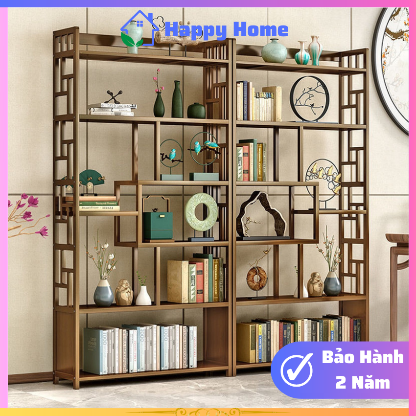 Kệ trang trí phòng khách, kệ trưng bày, làm vách ngăn, tủ kệ decor phòng khách, phòng ngủ - chất liệu gỗ tre an toàn, không mùi, bền đẹp theo thời gian - happy home