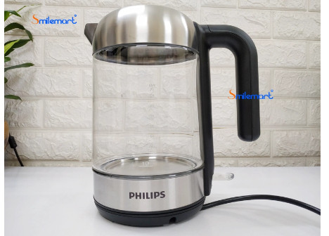 Ấm siêu tốc thủy tinh philips hd9339/80 1,7l