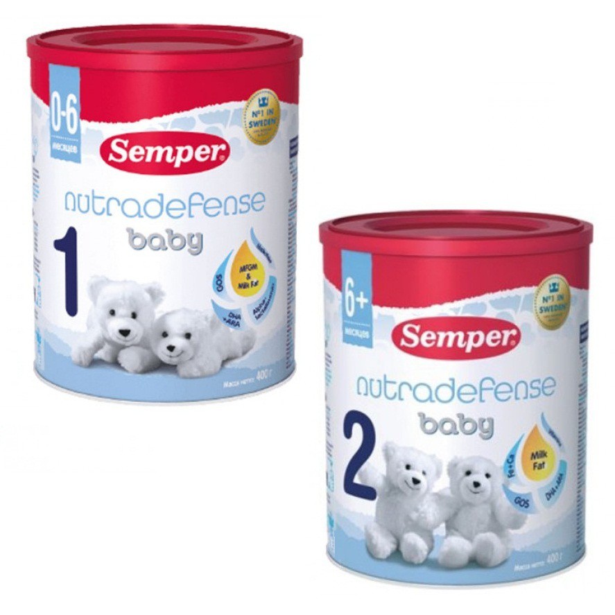 Sữa semper của nga hộp 400gr số 1-2