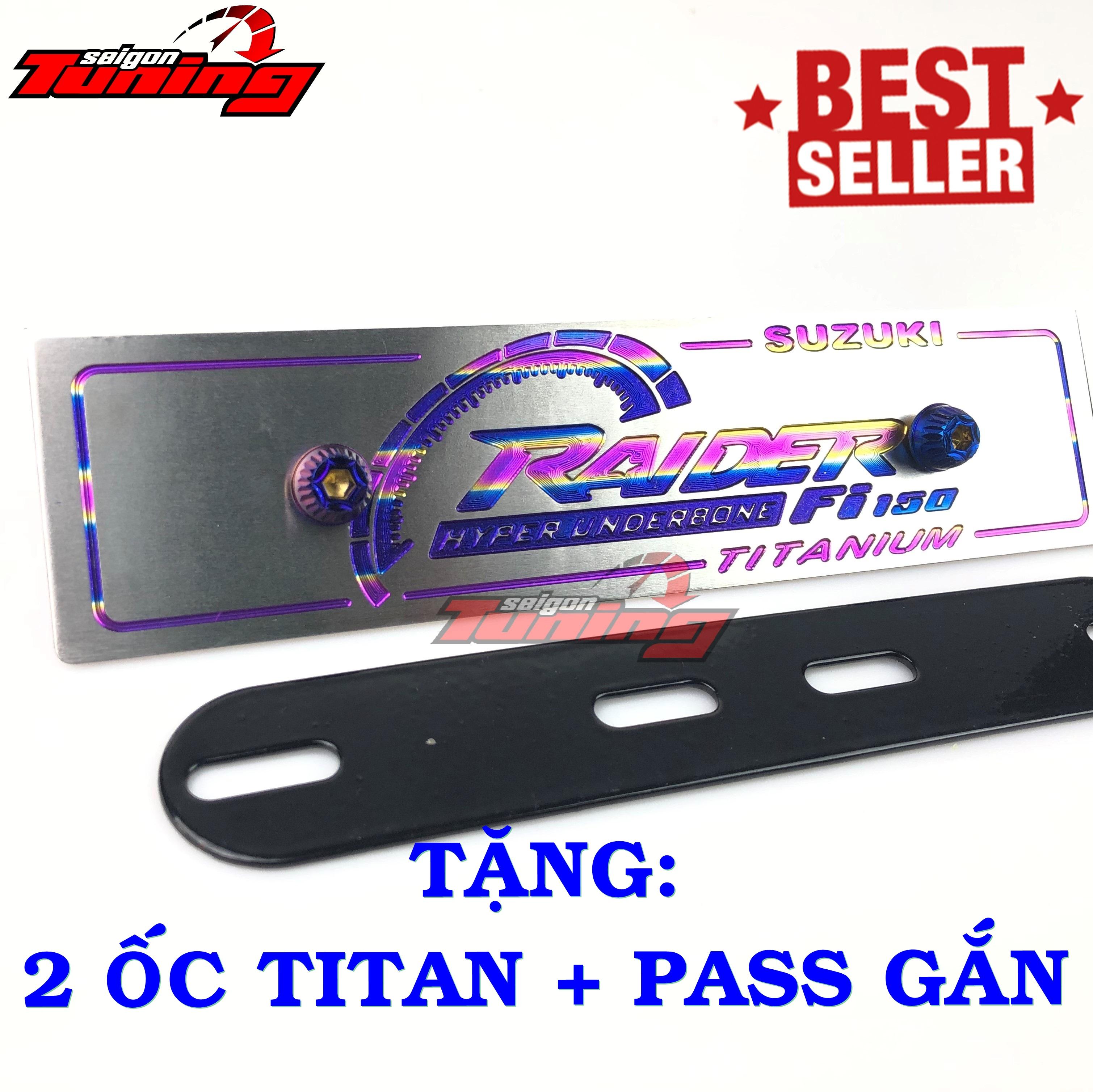 [HCM]Bảng tên Raider Titanium cao cấp - tặng ốc Titan + pas  SaigonTuning
