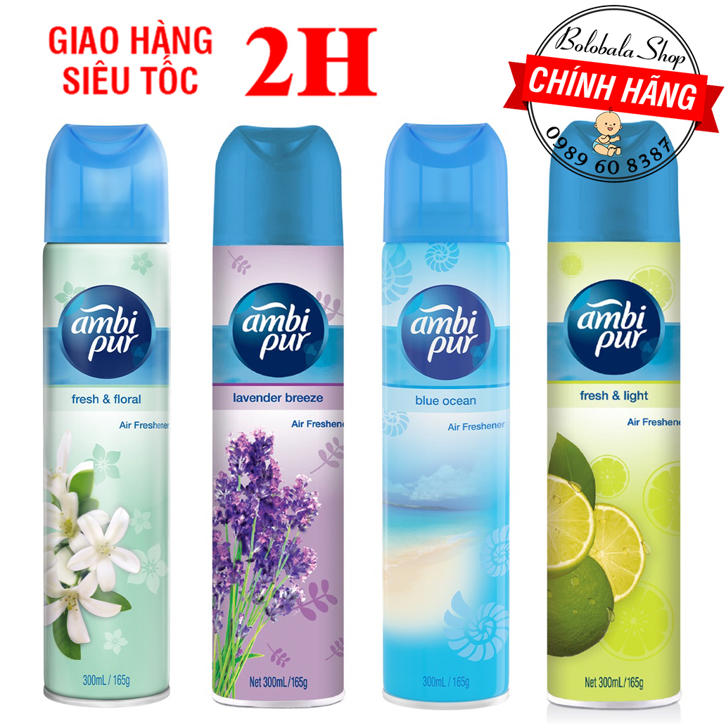 Xịt khử mùi thơm phòng Ambi Pur hương tươi mát 300ml xịt phòng