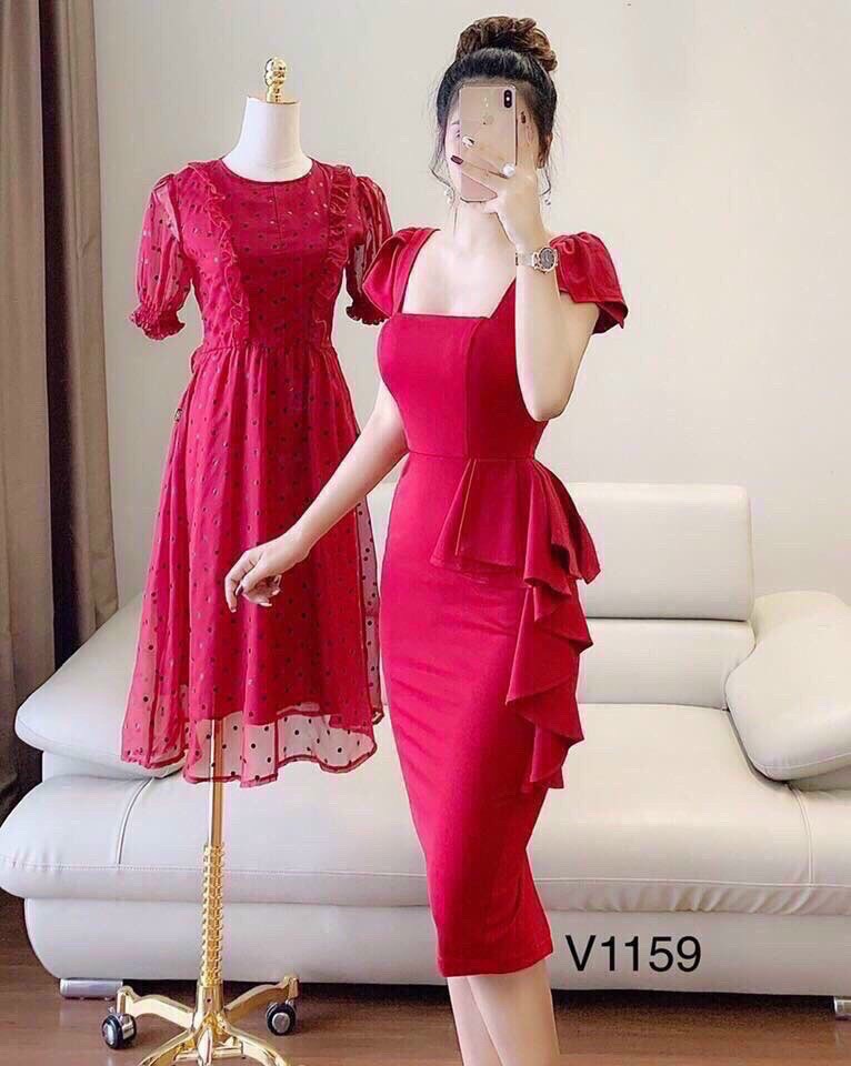 Đầm body cổ chữ u quyến rũ gợi đường cong cho nàng