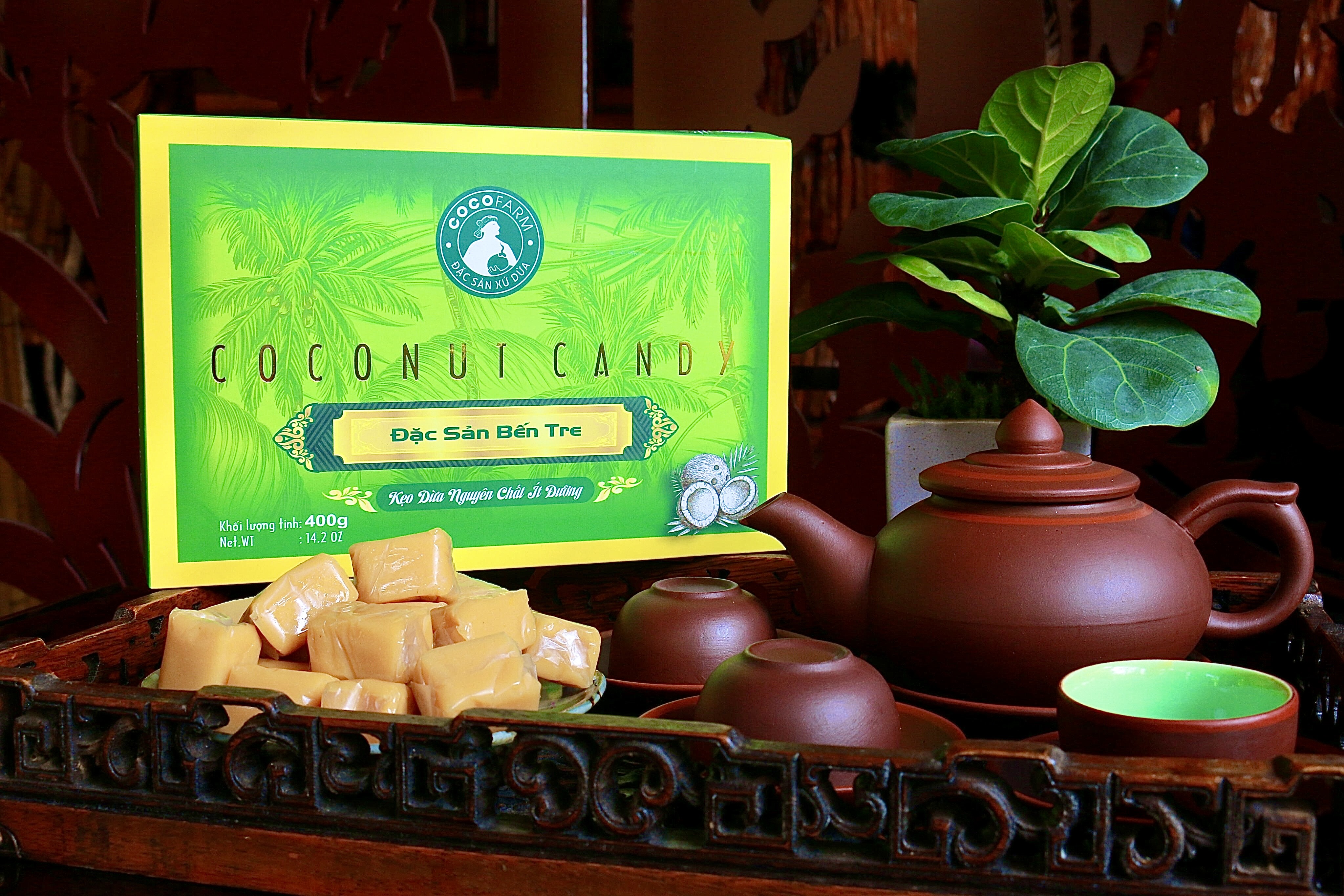 Kẹo Dừa Mềm Dẻo nguyên chất Cocofarm vị Sữa hộp 400g