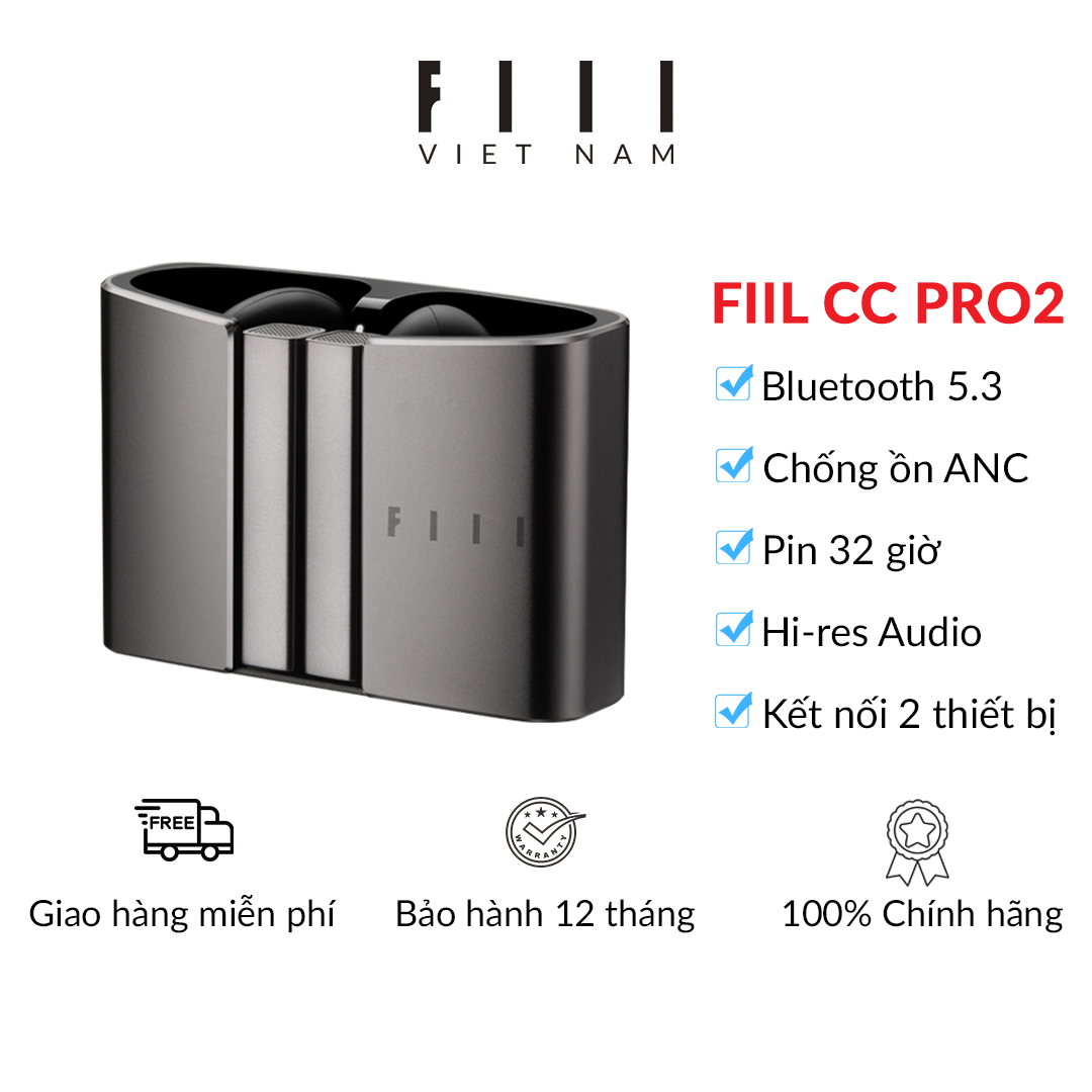 Tai nghe true wireless fiil cc pro2 - bản nội địa | bluetooth 5.3, chuẩn hi-res audio wireless, chống ồn anc thông minh, pin 32 giờ