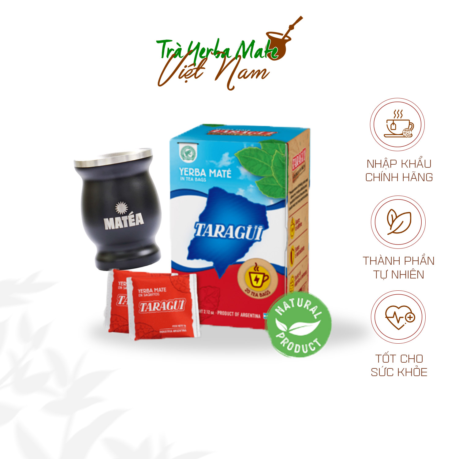 Trà Yerba Mate vị truyền thống 500g + Cốc Gourd pha trà