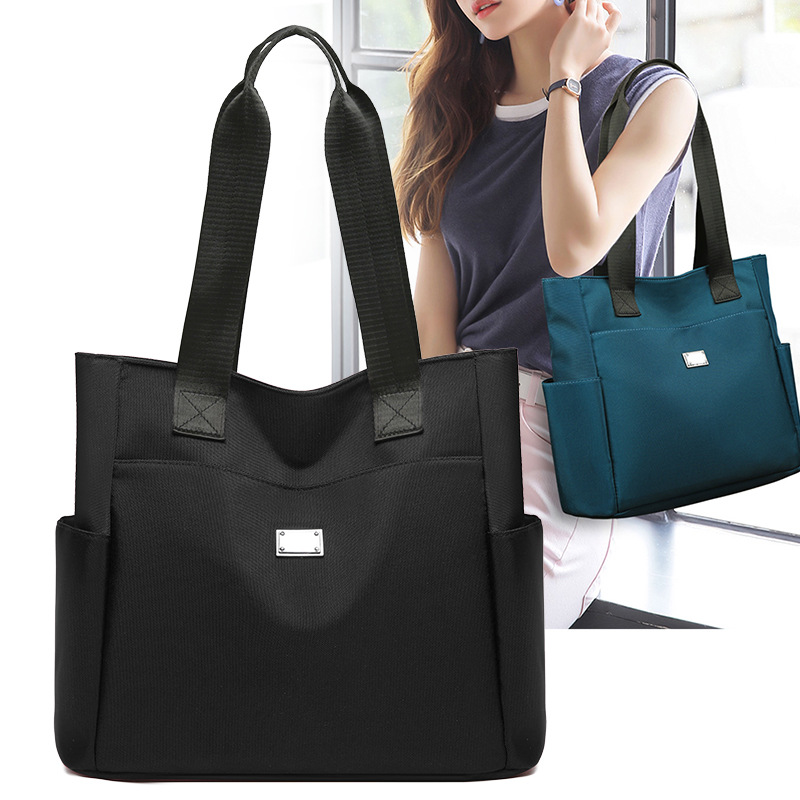 Túi tote đeo vai vải oxfor size 33cm đựng vừa sổ a4 thiết kế đơn giản cho nữ