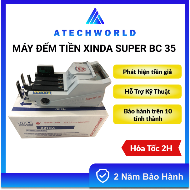 Máy đếm tiền XINDA Super BC 35 Kiểm Giả Phân Biệt Tiền Lẫn Loại - Hàng Chính Hãng - BH 2 Năm - Có Xuất VAT