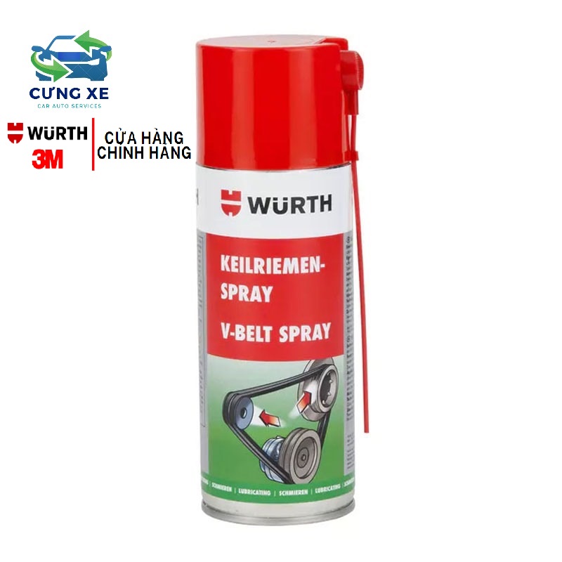 Chai xịt bảo dưỡng dây curoa Wurth 0893230- Hàng nhập khẩu Đức
