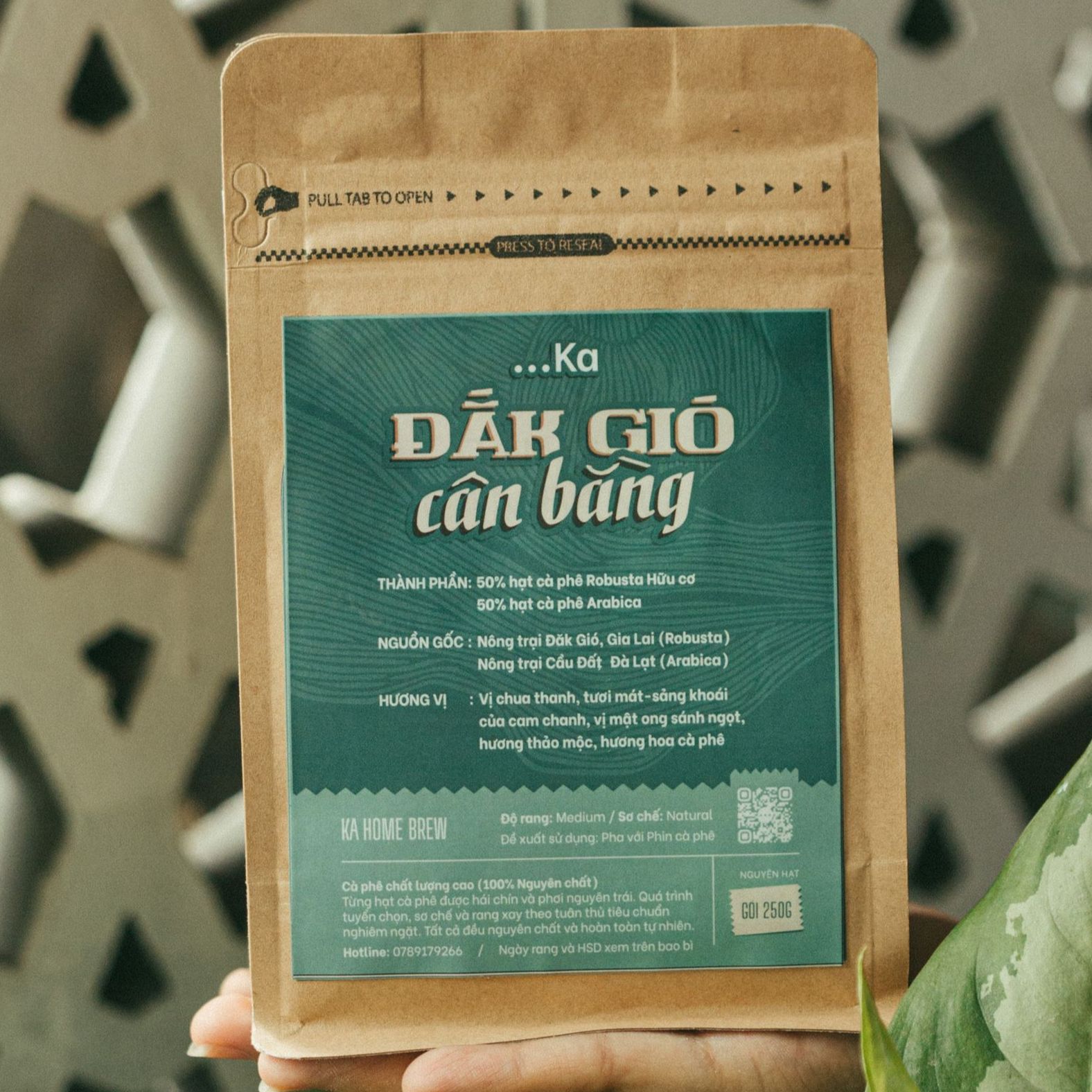 Cà phê rang xay nguyên chất dark gió cân bằng, cà phê mộc rang xay nguyên chất blend arabica cầu đất robusta đắk lắk pha phin gói 250g - kahomebrew