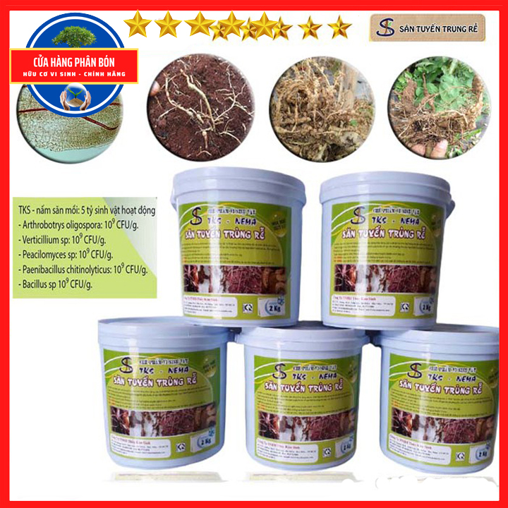 Xô 2kg tks - nema: nấm săn tuyến trùng rễ, diệt tuyến trùng gây hại - bột hòa tan