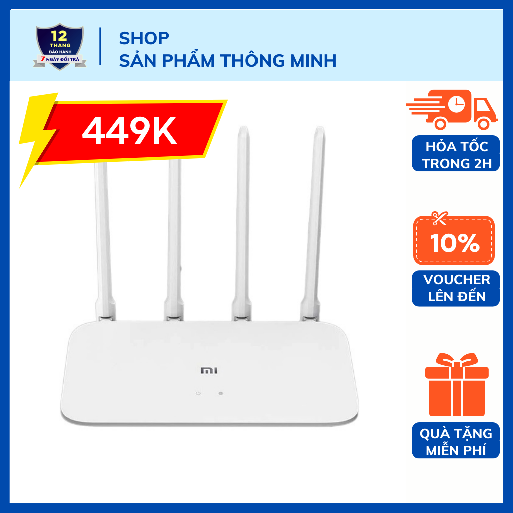 Bộ phát wifi router xiaomi 4a bản gigabit/4a bản megabit băng tần kép - chuẩn ac1200 - kết nối 128 thiết bị
