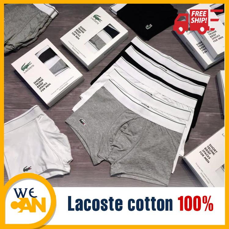 Hộp 3 Quần Lót Nam boxer vải Cotton quần sịp nam hiệu Cá Sấu - Hop 3 Quan Lot Nam boxer vai Cotton quan sip nam hieu Ca Sau