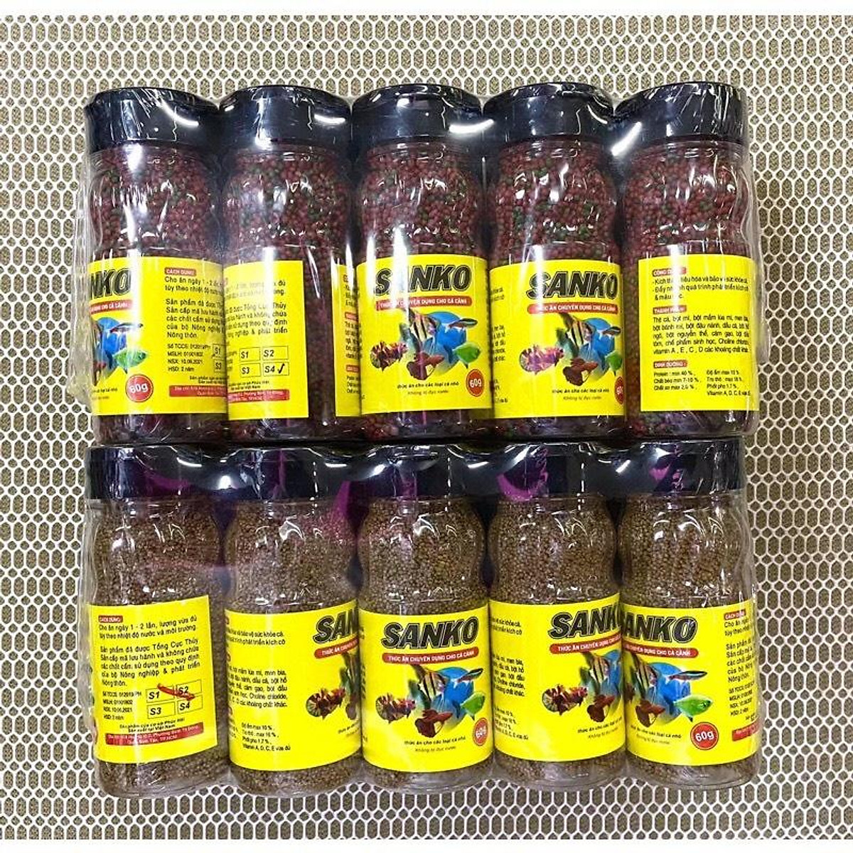 Cám Thức Ăn Cá Cảnh SANKO hủ 60G - Viên nhỏ không gây đục nước, thức ăn chuyên dụng cho cá cảnh, Cá thủy sinh