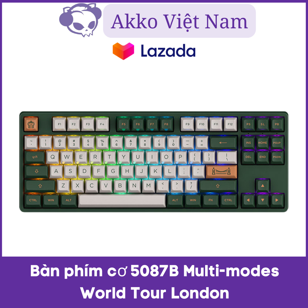 Bàn phím cơ Akko 5087B Multi-modes World Tour London