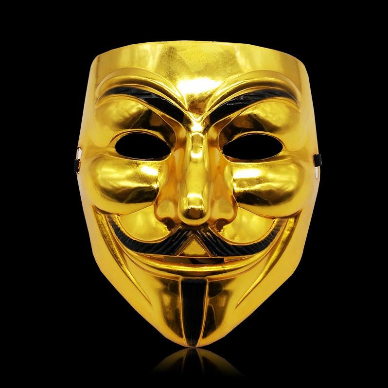 Mặt nạ hacker vàng bóng loại đẹp dày dặn Mặt nạ hóa trang nhân vật hacker