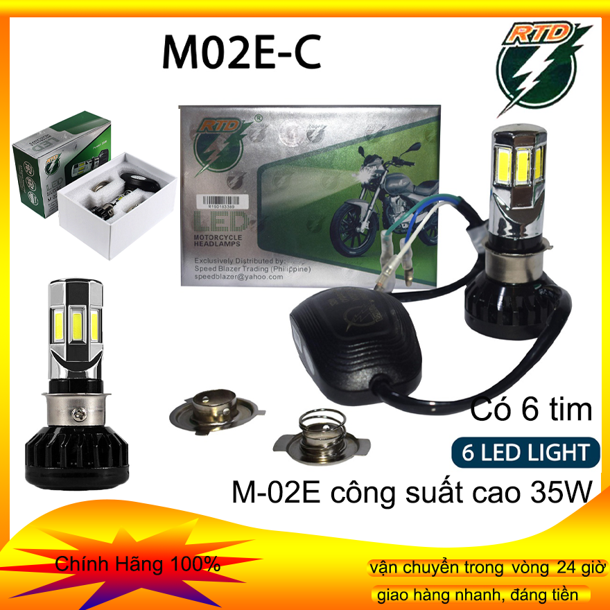 Siêu sáng đèn pha xe máy h4 m02e hs1 6 tim 35w rtd đèn pha led xe máy bóng đèn led xe máy cho xe máy yamaha honda