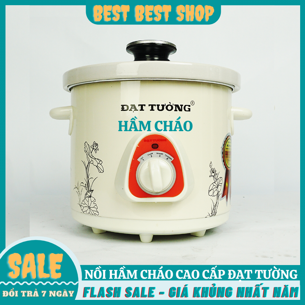 Nồi Hầm Cháo Chậm Đạt Tường Lõi Sứ, Nồi kho cá điện, Nồi hầm kho thịt, Nồi nấu chậm Đạt Tường dung tích 1.5 Lít , 2.5 Lít – Nồi nấu cháo chậm cho bé dùng điện, ủ ấm thức ăn rất tiện lợi - Bảo Hành Uy Tín 1 Đổi 1