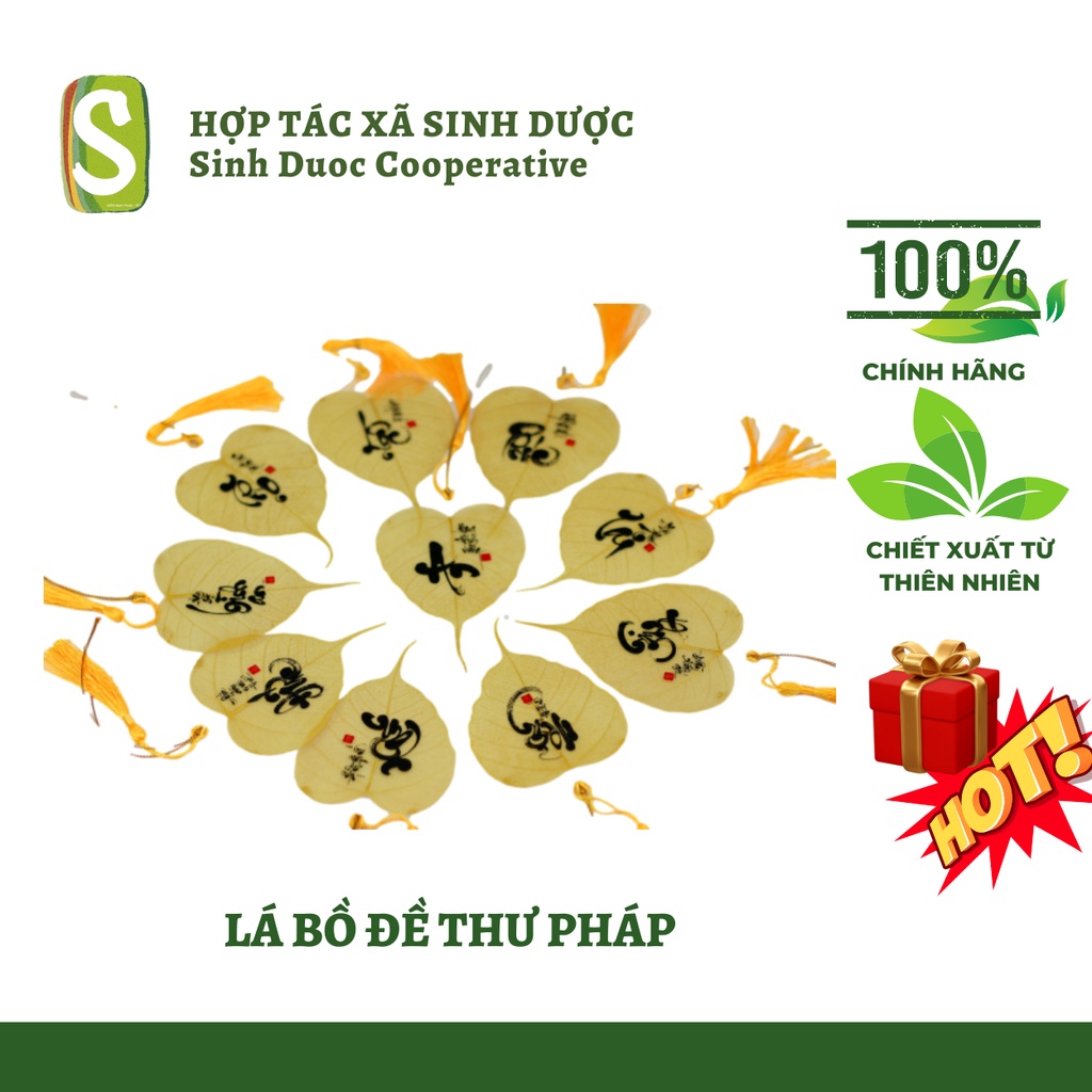 Lá bồ đề thư pháp may mắn htx sinh dược- ốp điện thoại hoặc treo xe