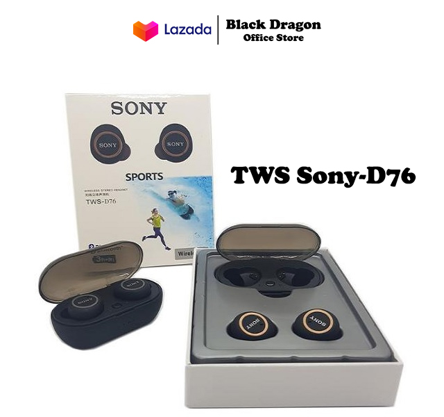Tai nghe bluetooth- tai nghe sony tws - d76 bluetooth 5.0 - bản sport true wireless cao cấp -bass hay âm thanh cực ấm - bảo hành 6 tháng