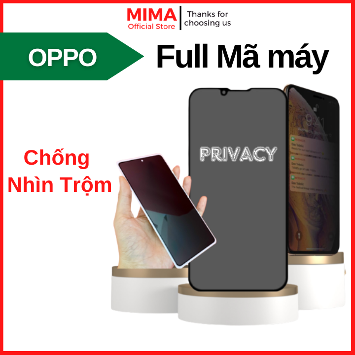 [Tặng bộ dán] Kính Cường lực Chống Nhìn Trộm Oppo A54 A57 A5s A55 F9 A53 A52 A58 A56 A60 F11 A95 A16