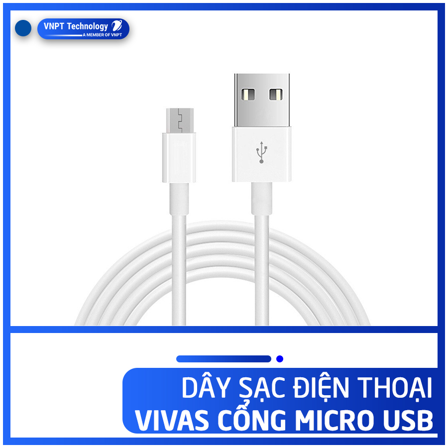 Dây Cáp Sạc Nhanh VIVAS cổng USB micro Dây Dài 1m Cao cấp Chính hãng