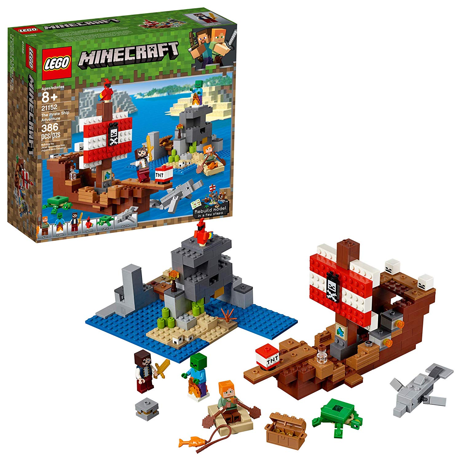 Lego minecraft the pirate ship adventure 21152 building kit