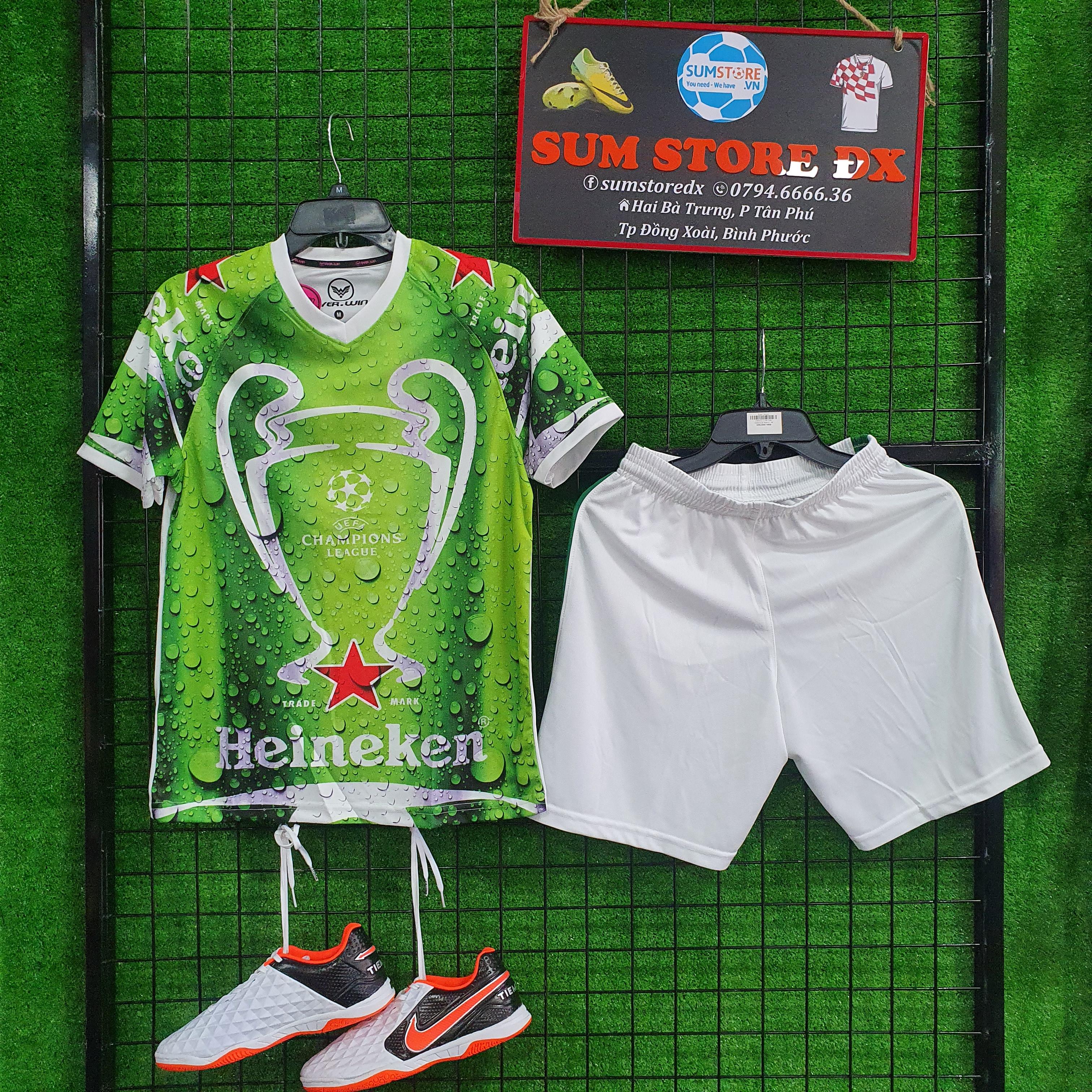 Đồ Đá Banh Mẫu Bia Mới Lạ, Cực Chất  Bia Heineiken – Đồ Thể Thao Mẫu Mới, Vải Thun Mè Cao Cấp
